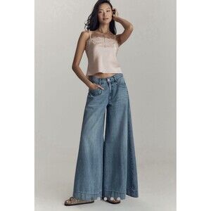 Anthropologie Pilcro Mid Rise Super Wide Leg Jeans Size 26 GUC